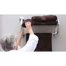 Image for product - 2-in-1 Grab Bar and Towel Shelf, Chrome thumbnail