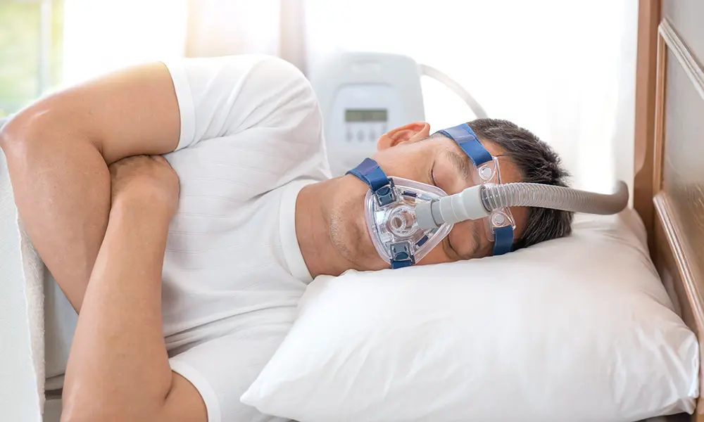 man with cpap